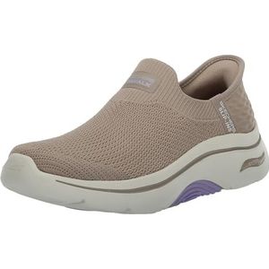 Skechers Womens Go Walk Arch Fit 2.0 Val handsfree Slip-ins Sneaker, Taupe/Lavendel, 6