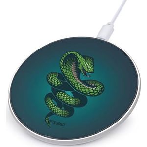 Cobra Snake Draadloze Oplader Print Draadloze Opladen Pad Draadloze Oplader Mat Voor Vrouwen Mannen Telefoon