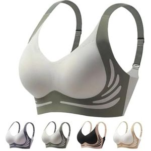 Krachtige Push-Up Naadloze BH Voor Vrouwen, Liftende BH Voor Hangende Borsten(Green,1_3X-LARGE)