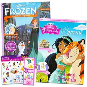 Disney Princess and Frozen Activity Books for Kids Ages 6-8 - Bundle with 2 Frozen and Princess Comic Storybooks for Girls with Games, Puzzles, Comic Strips, More | Disney Princess Activity Books