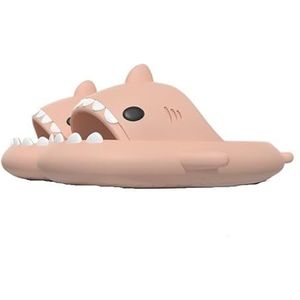 Shark Slides Vrouwen Slippers Mannen Slippers Thuis Paar Kinderen Badkamer Platte Schoenen Outdoor Strand Grappige Sandalen (Color : Pink, Size : 34-35)