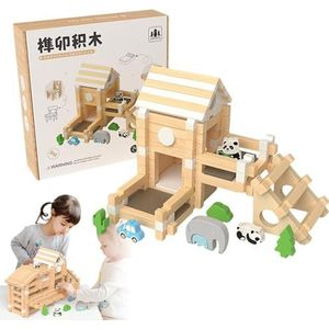 Generic Houten speelgoedblokken voor kinderen, houten blokkenset | Stapelspel Bouwspeelgoedset | Speelgoed stapelen, bouwstenen voor kinderen vanaf 3 jaar, cultiveer ruimtelijke concepten