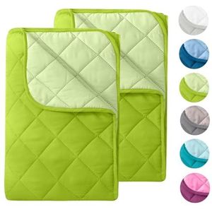 Zomerdekbed van microvezel in omkeerbaar design, 135 x 200 cm, OekoTex, groen en lichtgroen, wasbaar op 95 °C, licht dekbed voor camping en warme dagen, zonder hoes te gebruiken, 2-delige set, 2 stuks