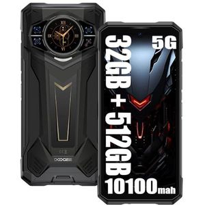 DOOGEE S200 Plus 5G mobiele telefoons (2025), 32GB + 512GB, accu 10100mAh/33W, Rugged 4G Smartphone, 100 MP AI + 20 MP (Vision Nocturne) + 32 MP telefoon, 6,72 inch FHD+ smartphones (zwart)