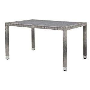 METRO Professional Eettafel Barbados, aluminium/PE-rotan/DPC tafelblad, 130 x 90 cm, steen, voor bar/restaurant/terras, weerbestendig, voor 4 personen