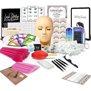 404 stuks wimperverlengingsset - oogpads voor wimperextensions, wimperborstel, lijmringen, applicator, wimpertape (5 soorten, 404 stuks wimperverlengingskit) B.