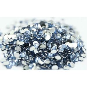 Groot pakket 2-6mm Hars Flatback Kristallen AB Zilveren onderkant Hars Niet-hotfix Strass Steentjes Nail Art Strass Kledingstuk-Licht Saffier-3.0mm SS10-10000st