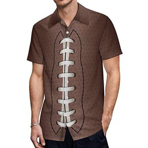 American Football Rugby Heren Hawaiiaanse Shirts Korte Mouw Casual Shirt Button Down Vakantie Strand Shirts 2XL