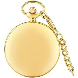 Zakhorloge - Gepolijst goud vol jager quartz zakhorloge hanger zak ketting vintage klok cadeau for mannen en vrouwen