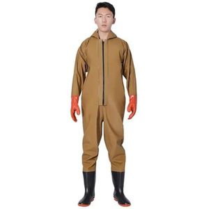 JMORCO Waders Waterdichte Overalls Lange Mouw Wader Broek Vissen Hooded Waadlopers Broek Met Laarzen Handschoenen Volwassen Set Visserij Kleding Gear Pak, F, 46