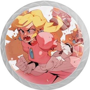 JACHAW voor Princess Peach witte ronde ladetrekkers met schroeven (4 stuks) - ABS glazen kasthandgrepen 3,5 x 2,8 x 1,7 cm - moderne dressoirhardware voor keuken, kast en meer