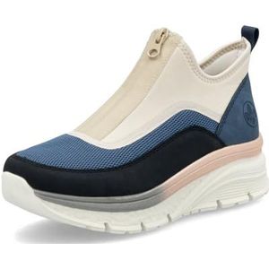 Rieker - 48053 - Lage Sneakers - Blauwe Combi - Kunstleer