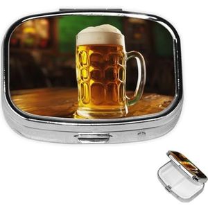 Pil Case Rechthoek 3 Compartiment Pillendoos Ronde Pil Organiseer Metalen Waterdichte Geneeskunde Organizer Doos voor Reizen Kleine Pillen Container Draagbaar voor Supplementen