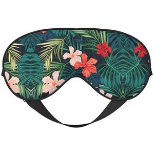 Hawaiiaans oogmasker voor de zomer, verduisterend oogmasker, uniseks, slaapoogbedekking met verstelbare bandjes, reisoogmasker