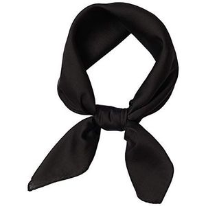 Xinqiao Womens zijde als effen vierkante sjaal mode satijnen hals haar stropdas band, #14 Zwart, 53cm X 53cm/ 21” X 21”