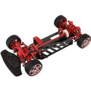 IWBR Frame Chassis Met Schokdempers Wielen Riem Drive Fit for Tamiya TT02 TT-02 1/10 RC Auto Onderdelen (Size : Red with Wheels B)