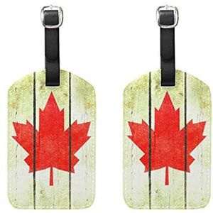Bagage Labels, Retro Houten Canada Vlag Bagage Bag Tags Reizen Tags Koffer Accessoires 2 Stuks Set