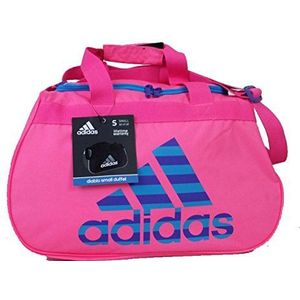 Adidas Diablo II Duffel Gym Bag Luggage Solar Pink Blue Small