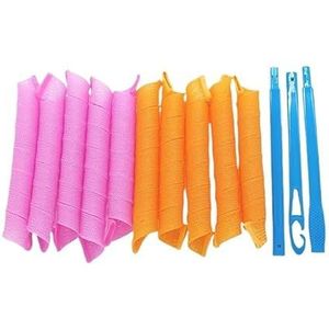 Haarrollers 10/12 stuks haarkrulspelden geen warmte haar golf vormers spiraal golvende krullen krulstaaf vrouwen kapsel roller haar styling tools haarkrulspelden (kleur: 50 cm rollen)