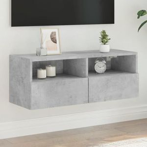 AJJHUUKI Entertainmentcentra en tv-standaards TV-wandkast Betongrijs 80x30x30 cm Engineered Houten Meubels