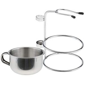 scheerkwaststandaard, Scheermeshouder Praktische scheerborstelstandaard for heren, mode roestvrijstalen verzorgingsscheerkwasthouder, mannelijke handvatkom Scheermesstandaardset