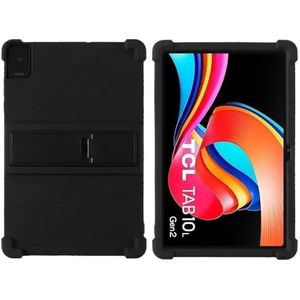 Tablet Case Geschikt for TCL Tab 10L Gen 3 LTE Case 8193A 10.1 ""Tablet PC Siliconen Shockproof Cover met Achter Kickstand(Black)