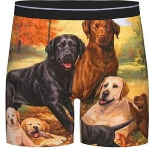 Boxer slips, heren onderbroek boxer shorts been boxer slips grappig nieuwigheid ondergoed, herfst labrador lab golden retriever hond bedanken, zoals afgebeeld, XXL