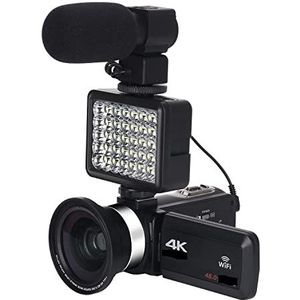 Digitale Camera, Volledige 4K-camcorder Professionele digitale videocamera's Live streaming 18X fotografie Vlog-recorder Ultra HD-webcam(128G SD Card,Camera Knit 1)