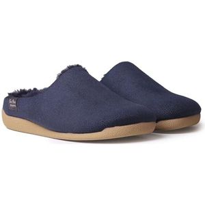 MOSUL-BD - Huisslipper voor dames van bruine stof, Donkerblauw, 45.5 EU