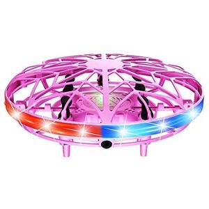 DONEMORE7 Handbediende mini-drone voor kinderen of volwassenen, USB oplaadbare kleine UFO vliegende bal drones met LED-verlichting, indoor outdoor drones speelgoedgeschenken voor jongens en meisjes