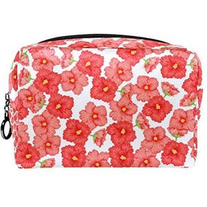 Make-up tas,draagbare cosmetische tas,aquarel bloemenprint,Travel Makeup Case Organizer voor vrouwen met handvat