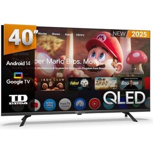 TD Systems – 40-inch Full HD Qled Smart TV, Android 14 GTV, TDT HD-televisie, model 2025, televisie met 2 jaar garantie – PRIME40K21GLQ
