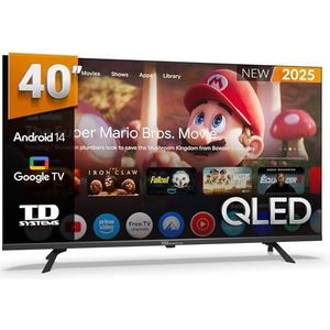 TD Systems – 40-inch Full HD Qled Smart TV, Android 14 GTV, TDT HD-televisie, model 2025, televisie met 2 jaar garantie – PRIME40K21GLQ