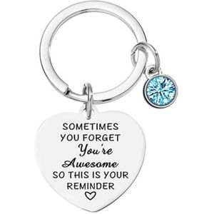 Fako Bijoux® - Sleutelhanger Sometimes You Forget You're Awesome ... - Kristal - Cadeau - Geschenk - Zilverkleurig