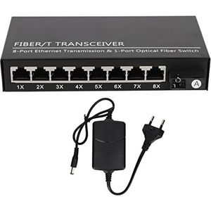 Ethernet Glasvezeltransceiver, Tx1310nm RX1550nm 100-240V 1 Optische Poort Glasvezeltransceiver voor Thuis Tot 25km (EU-stekker)