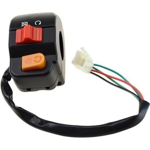 Motorfiets Stuurschakelaar Universele 7/8"" Motorfiets Koplampschakelaar Met Contactslot Voor Rechter Stuurbevestiging Voor E-bikes, ATV's En Scooters