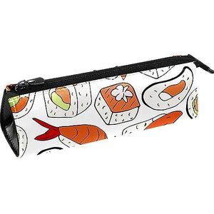 Japanse Zalm Vlees Sushi Pen Tas Briefpapier Pouch Potlood Tas Cosmetische Pouch Tas Compacte Rits Tas, Meerkleurig, 5.5 ×6 ×20CM/2.2x2.4x7.9 in, Tas Organizer