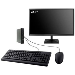 PC HP ProDesk 600 G2 DM, 27 inch monitor Intel G4400T RAM, 16 GB SSD, 480 GB W11 WiFi (gereviseerd)