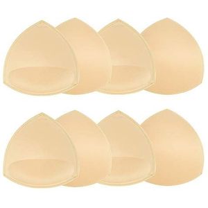 TopBine Uitneembare BH-pads inzetstukken voor dames, comfortabele sportcups, bh-inzet voor bikinitop, badpak, 4 Massage Beige