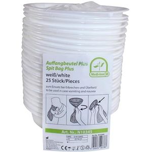 Medi-Inn Plus Opvangzak met mondstuk, 25 stuks, spuugzak, poepzak, breekzak voor kinderen en volwassenen