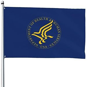 Outdoor teken vlag van het Amerikaanse ministerie van Volksgezondheid en Human Services 90 x 150 cm seizoensgebonden vlag levendige kleur binnenplaats vlag grappige tuin vlag decoratie voor festival