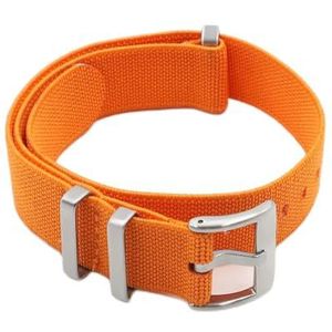 EDVENA Horlogeband 18 Mm 20 Mm 22 Mm Nylon Horlogeband Elastische Riem Horlogeband Vervangende Armband (Color : Orange, Size : 20mm Silver Buckle)