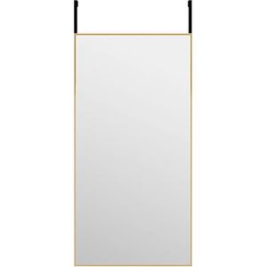 vidaXL Deurspiegel 40x80 cm glas en aluminium goudkleurig