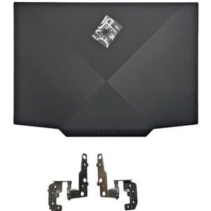 WANGHUIH LCD achterkant achterdeksel deksel topkoffer L57320-001 & schermscharnieren compatibel met HP OMEN 5 15-DH 15-DH0135TX TPN-C143-serie