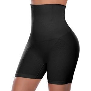 SLIMBELLE Buikcontrole Body Shaper Hoge Taille Butt Lifter Shapewear Voor Vrouwen Naadloze Dij Afslanken Shorts, Zwart, S