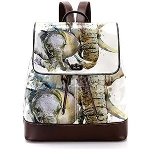 Gepersonaliseerde casual dagrugzak tas voor tiener olifant witte schooltassen boekentassen, Meerkleurig, 27x12.3x32cm, Rugzak Rugzakken