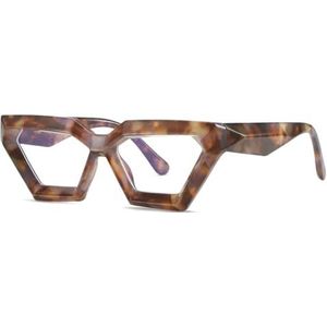 Halloween-cadeau Modieuze montuur, Cat Eyes Brilmontuur met Glazen Unisex Multicolor 143x150mm(Brown Leopard)