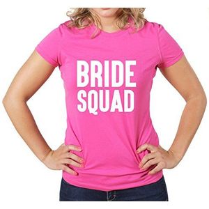 Bruid Squad Gepersonaliseerde Hen-Do Katoen Roze T-shirt