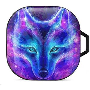 The Wolf in A Galaxy Earbuds hoesje compatibel met Samsung hard shell beschermhoes zwart stijl