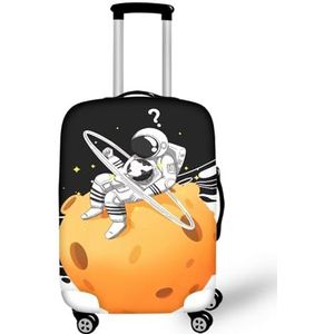 Pzuqiu Reisbagage Cover Polyester Koffer Protector Wasbare Bagage Covers, Cartoon Astronaut, L (25-28 inch suitcase)